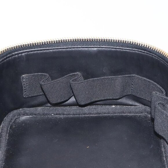 CHANEL COCO Mark Vanity Pouch Grained Calf Skin Black Gold CC Auth 130251 - Picture 13 of 16